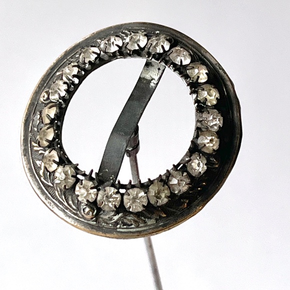 Victorian Antique Long Hat Pin w Prong Set Rhinestones main image 10